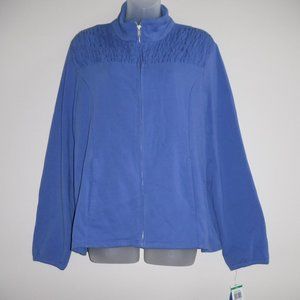 NWT Relaxed by Charter Club Blue Smocked Jacket